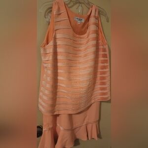 2pc Orange Skirt Set